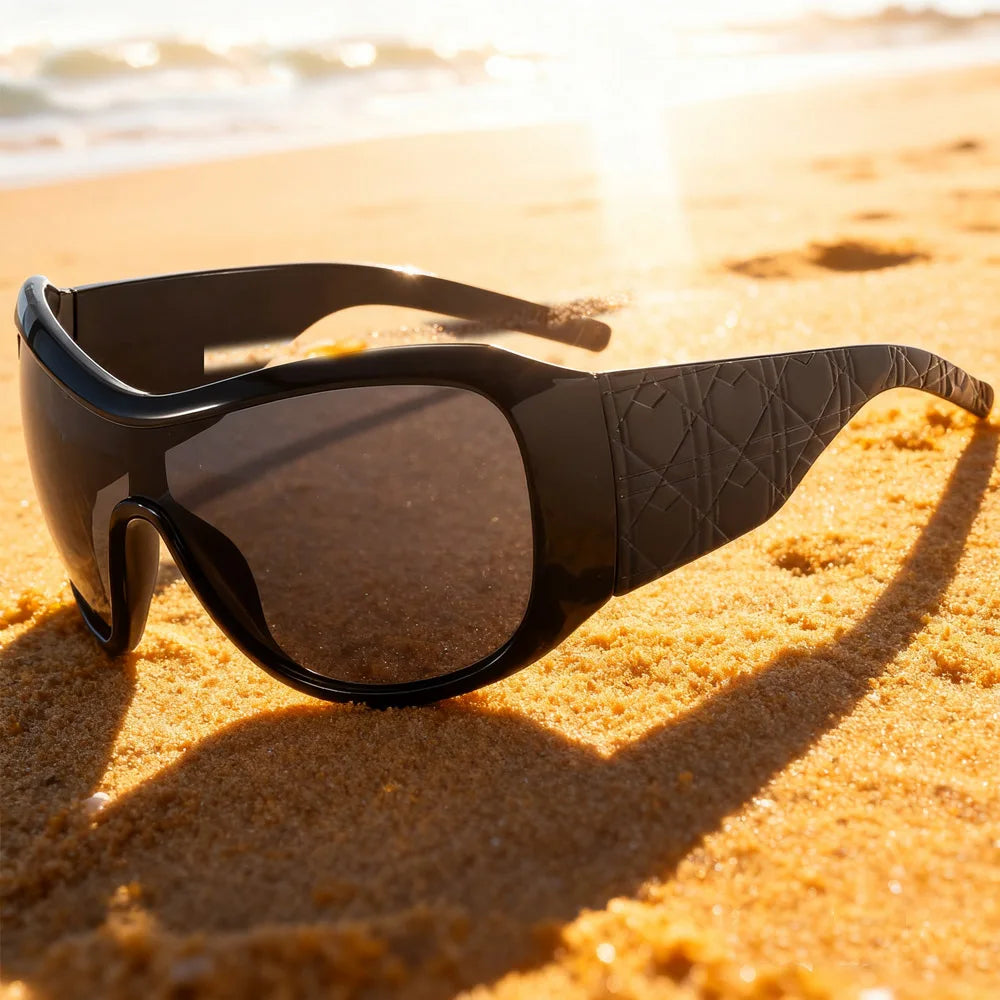 Oversized Y2K square shield sexy Sunglasses