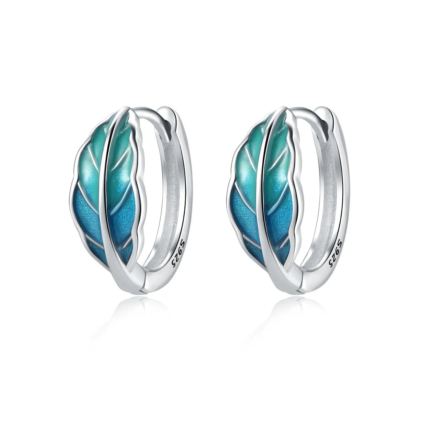 Orstarry Original 925 Sterling Silver Blue Iris Flower Earrings