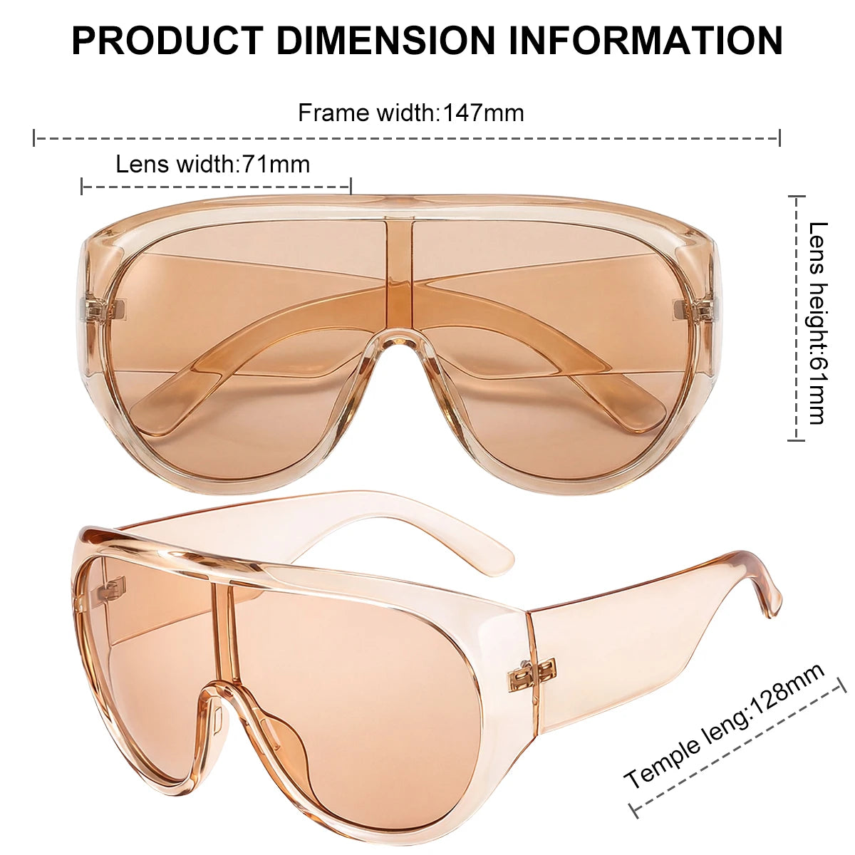Oversized Shield Mask Steampunk Big Frame Sunglasses