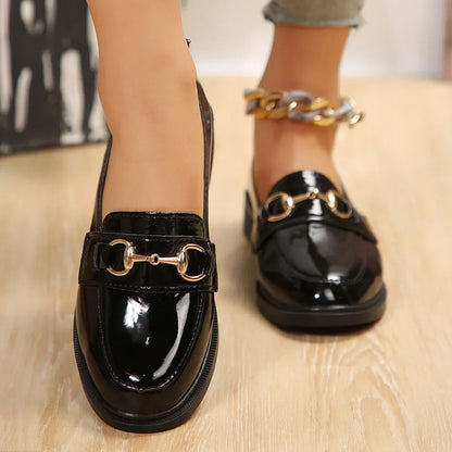 Flat Round Head Small Leather Shoes