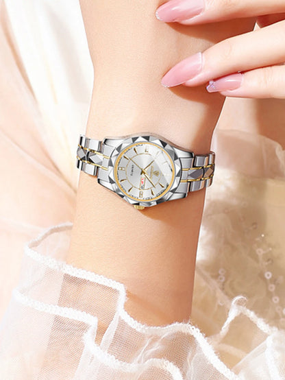 Luxury Ladies Quartz Waterproof Luminous Date Stainless Stain Wristwatch