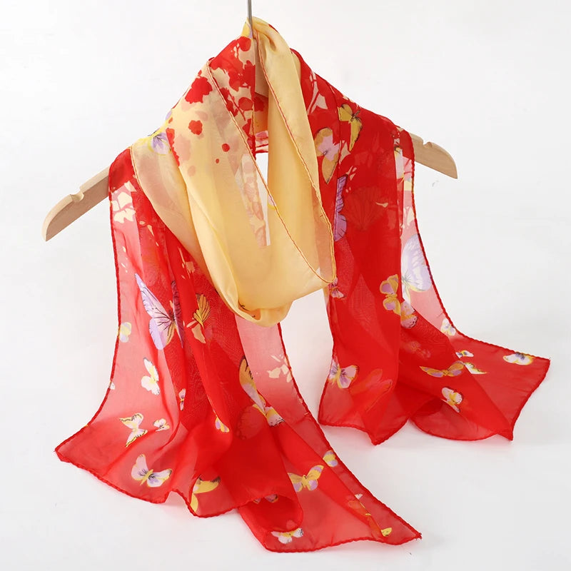 Chiffon Long Silk Scarf Turban