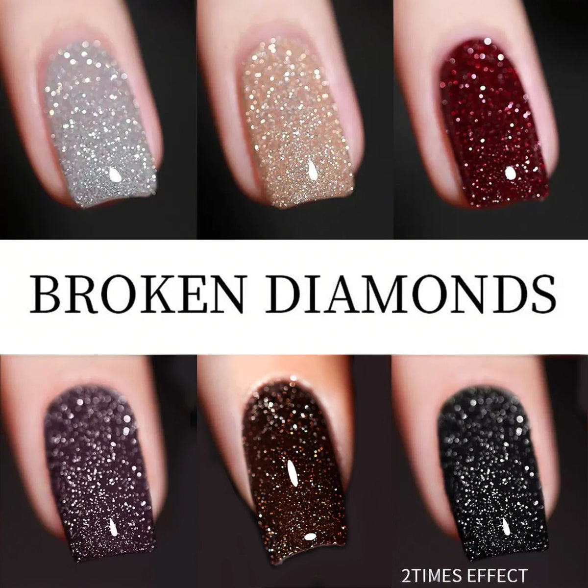 Gel Nail Polish Adhesive Burst Flash Broken Diamond Halloween Nails Art Kit
