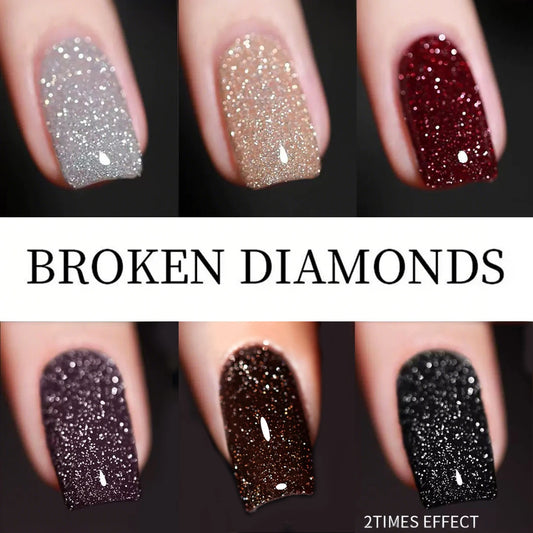 Gel Nail Polish Adhesive Burst Flash Broken Diamond Halloween Nails Art Kit