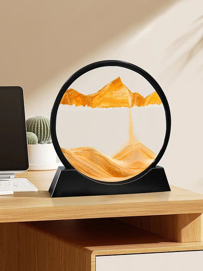 3D Moving Sand Round Glass Deep Sea Home Decoration