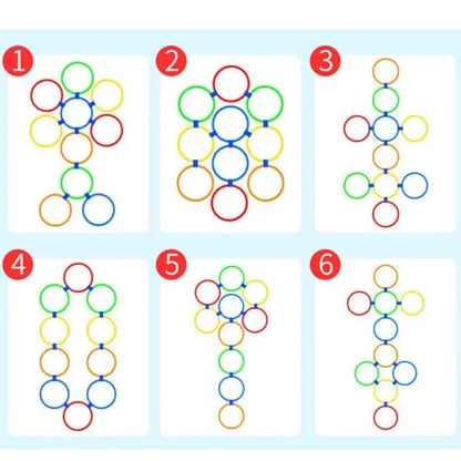 Outdoor Funny Physical Training Sport Toys Lattice Jump Ring Set