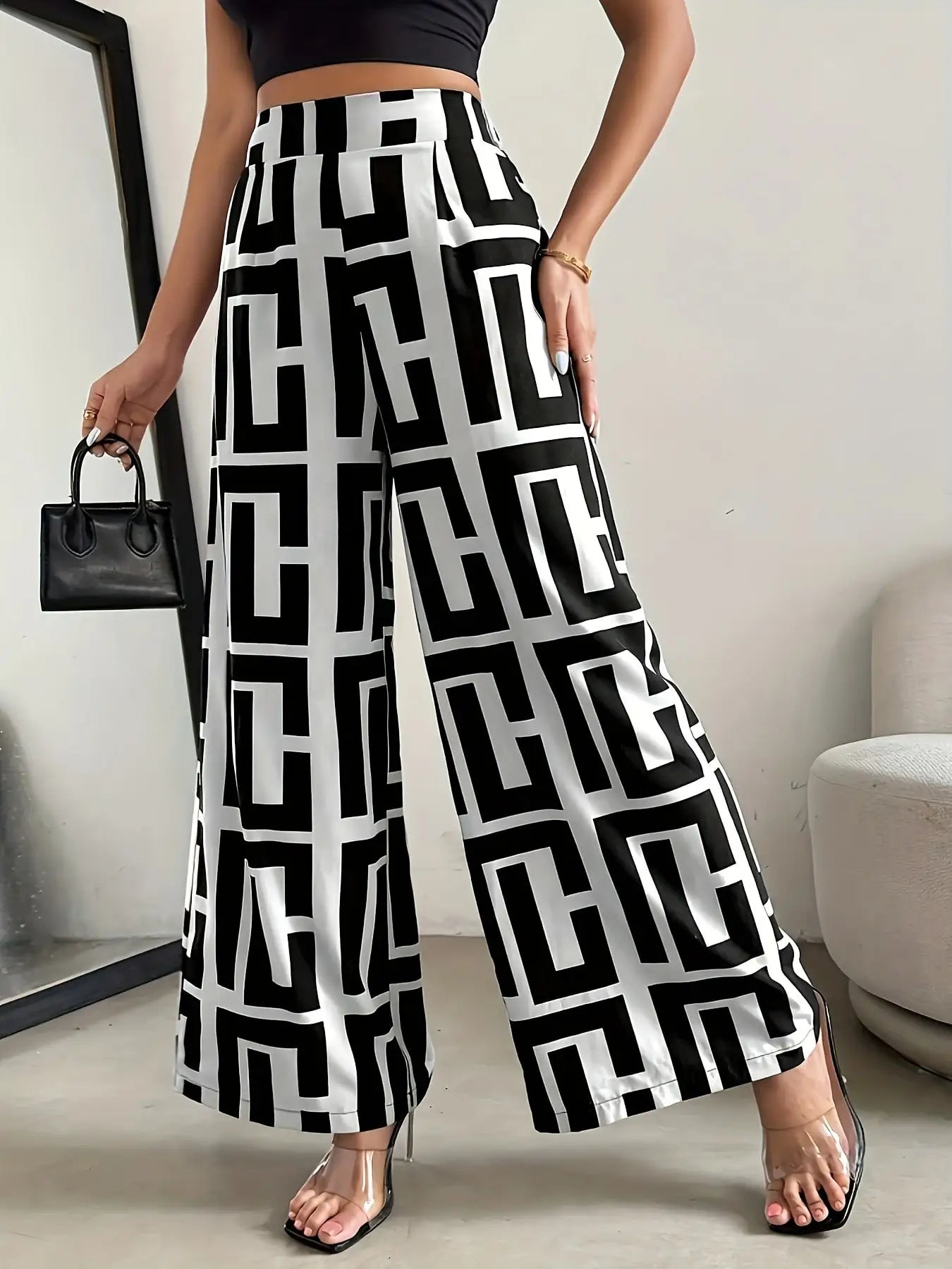 Elegant Bohemian wide leg loose pants