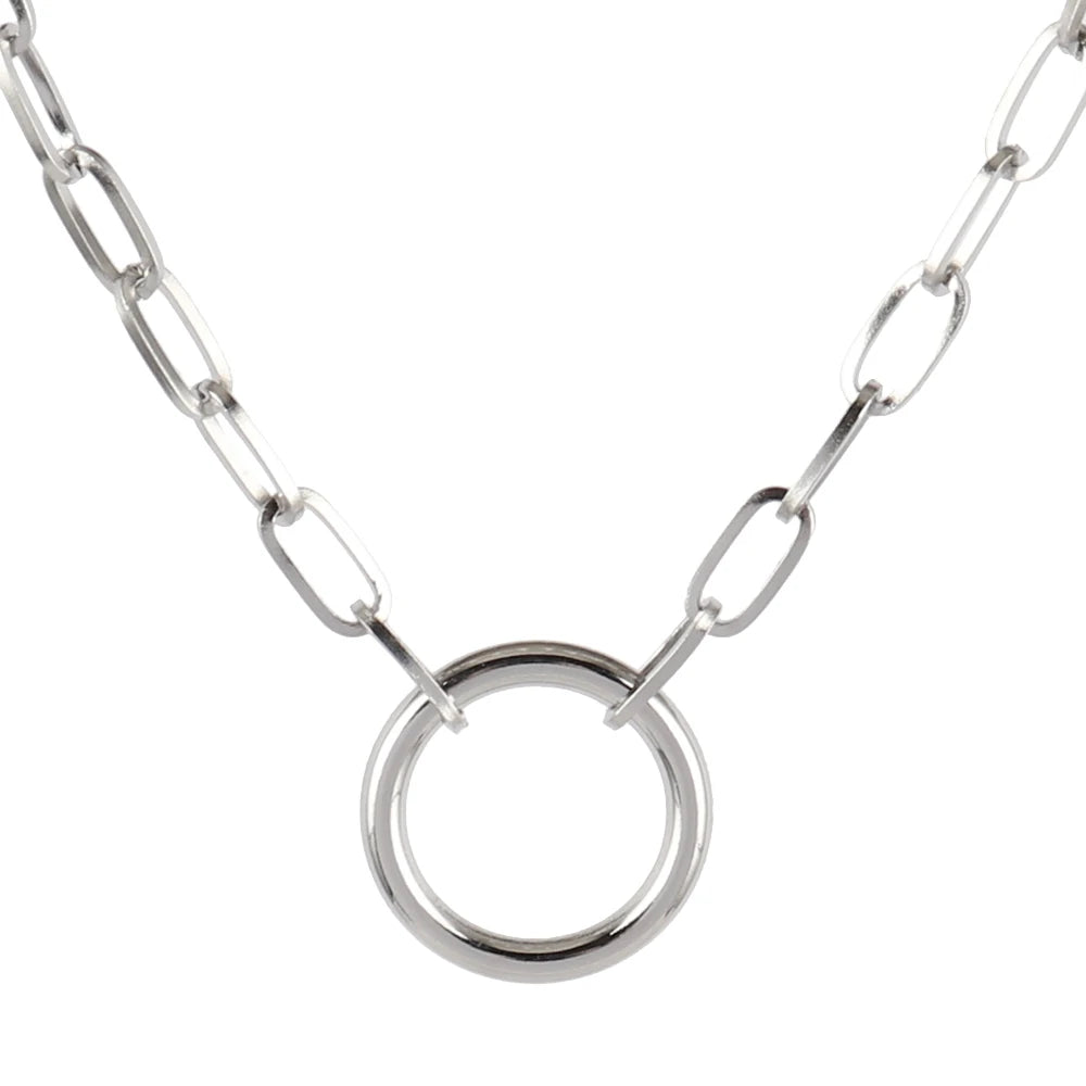 316L Stainless Steel Choker Heart Clavicle Chain Necklaces