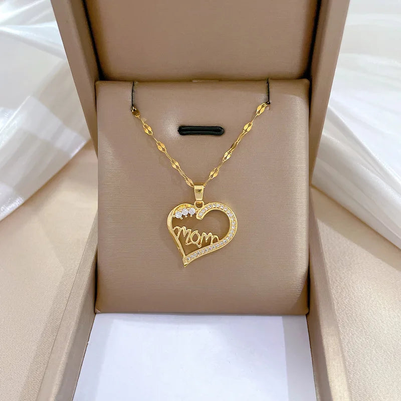 Heart Stainless Steel Zirconia Necklaces