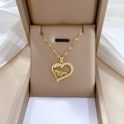 Heart Stainless Steel Zirconia Necklaces