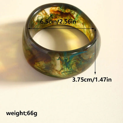 Exaggerate Geometric Acrylic Resin Bangle Wide Bracelets