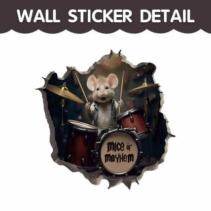 Cartoon Cute Little Mouse Hole Wall Stickers