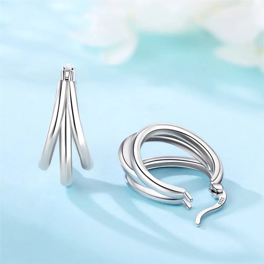 DANA 925 Sterling Multi-layer Hoop Earrings