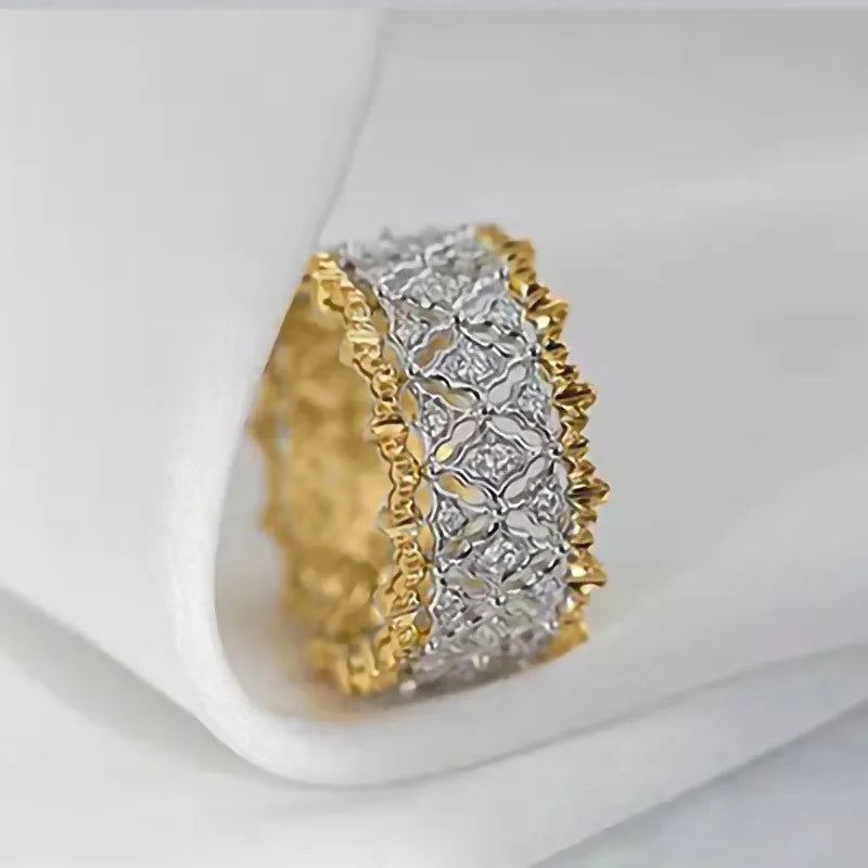 925 Sterling Silver Two Tone Luxury Rings