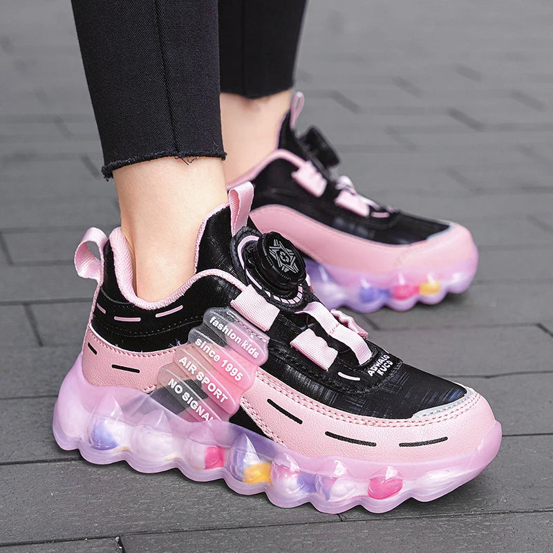 Anti-skid Leather Kids Running Sneaker