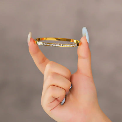 Artificial Zircon Stainless Steel Bracelet