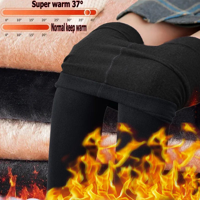 Warm Thermal Pants Polar Pantyhose Velvet Tights Skin Effect High Waist Wool Leggings