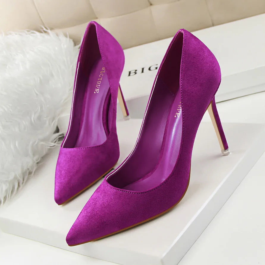 High Heels Suede Prom Shoes
