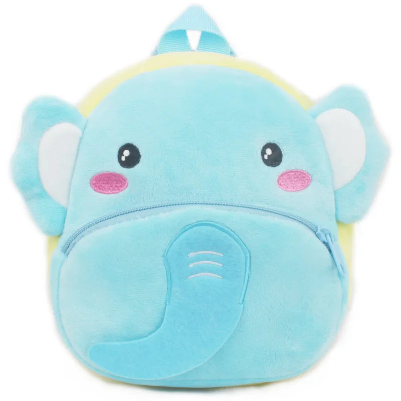 3D School Bags Cartoon Print Plush Kids Backpack Kindergarten Mini Bag