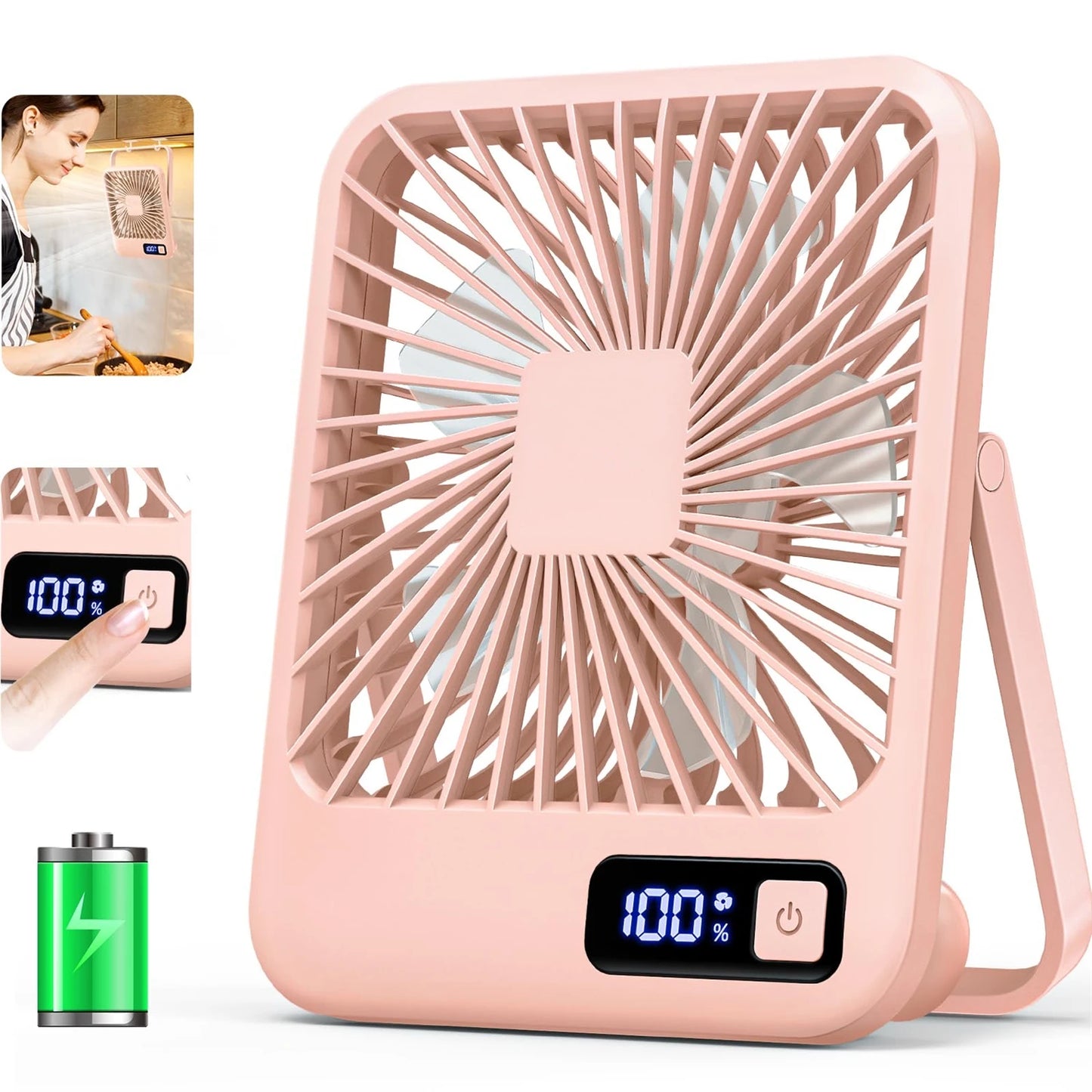Desk Fan Portable USB Rechargeable Fan