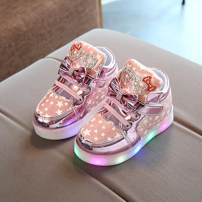 LED Girls Flash Light-up Glowing Sneakers