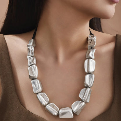 Punk Irregular Geometric Square Necklace