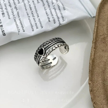 925 Sterling Silver Vintage Handmade Vintage Heart Ring
