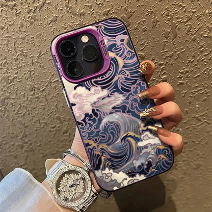 Japanese Waves Electroplate Silver IMD Case