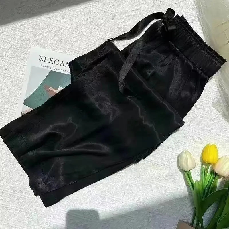 Ice Silk Wide Leg Pants