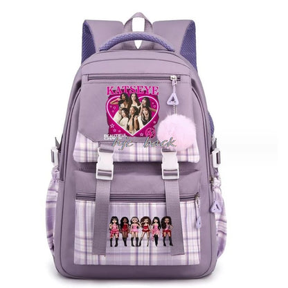 Katseye Funny Print Mochila Book Bags