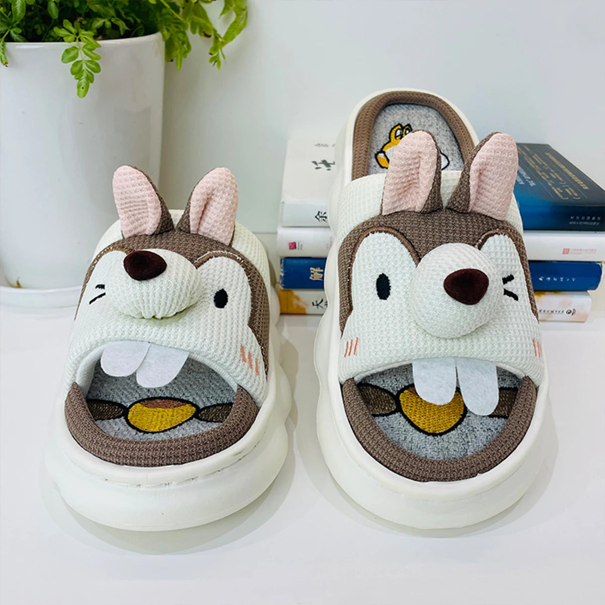 Cute Cartoon Lovely Animals Bedroom Cotton Home Indoor Thick Sole Slippers