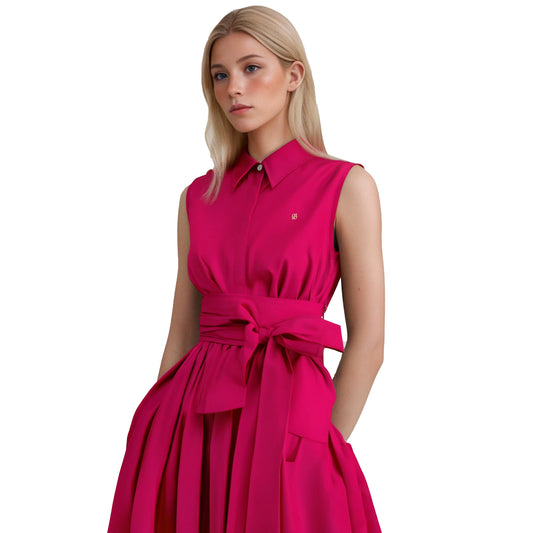 Sleeveless Casual Lapel Shirt Dress