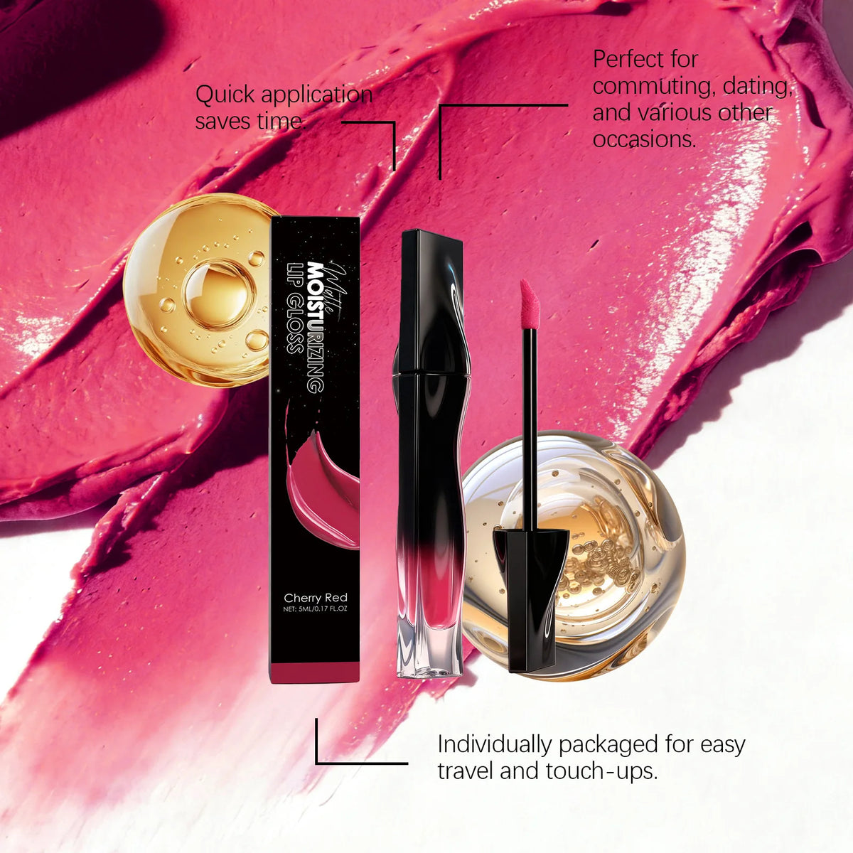 5 Colors Matte Lip Gloss Long-Lasting Waterproof Non Stick Cup Moisturizing Lipstick