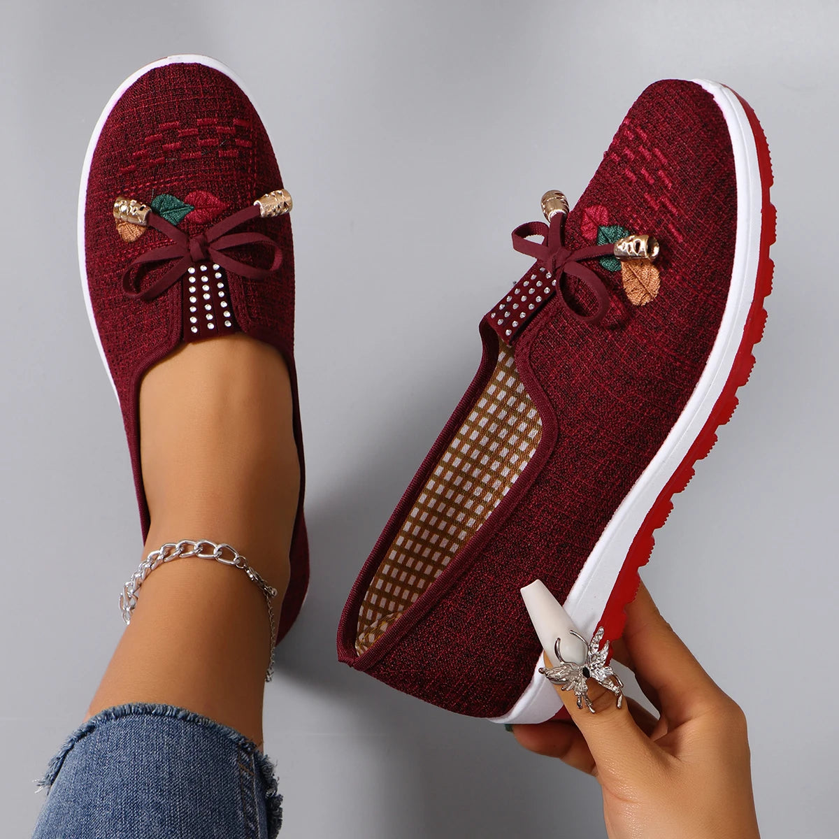 Mesh flat casual sneakers shoes