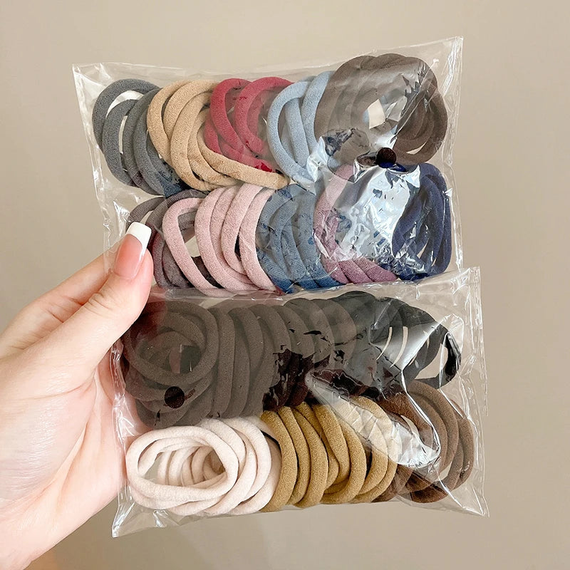 50PCS Colorful Ealstic Nylon Hair Bands