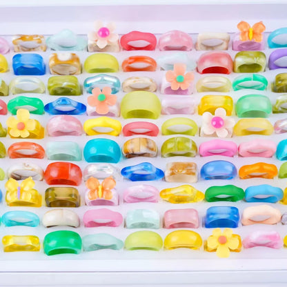 20Pcs/Lot Colorful Resin Acrylic Rings