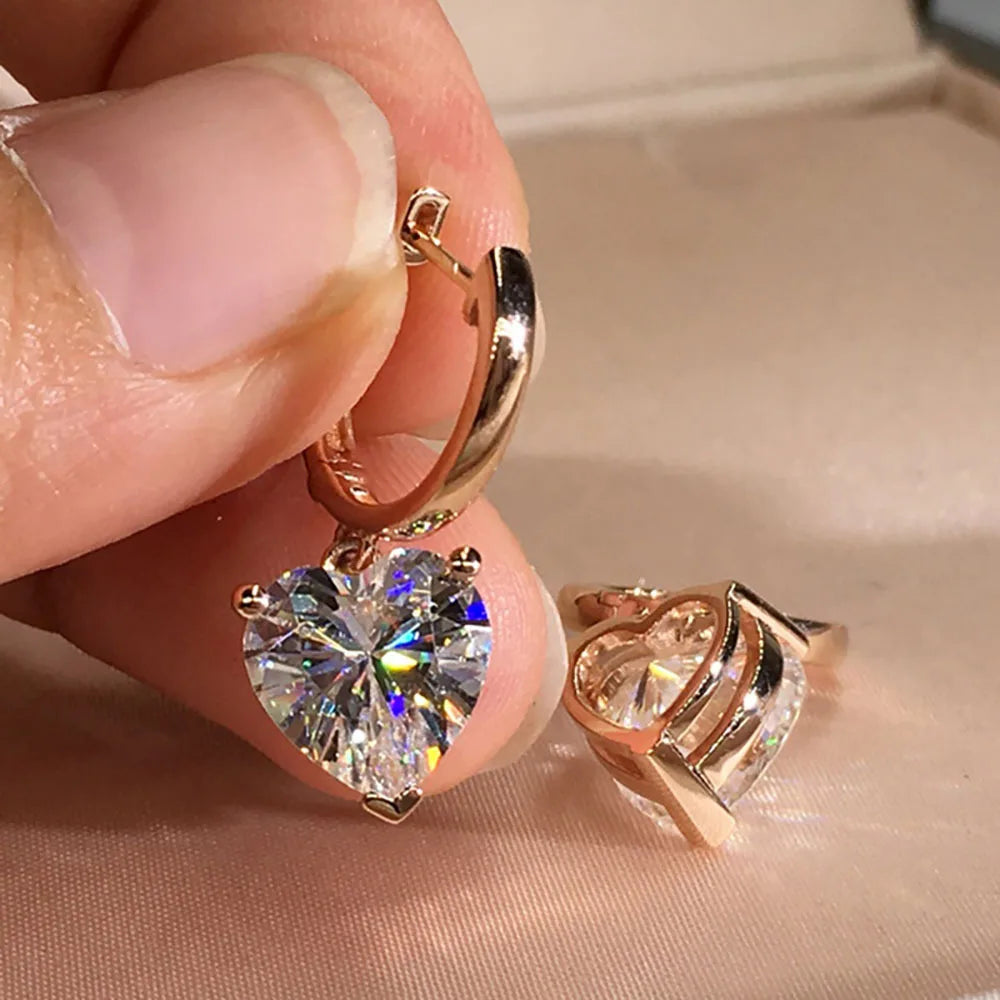 DANA Charming Heart Shape Zircon Earrings