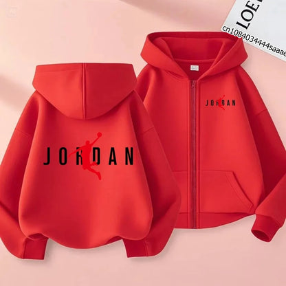 Zipper Style Hoodie 3-12Yrs Casual Sports Sweatshirt