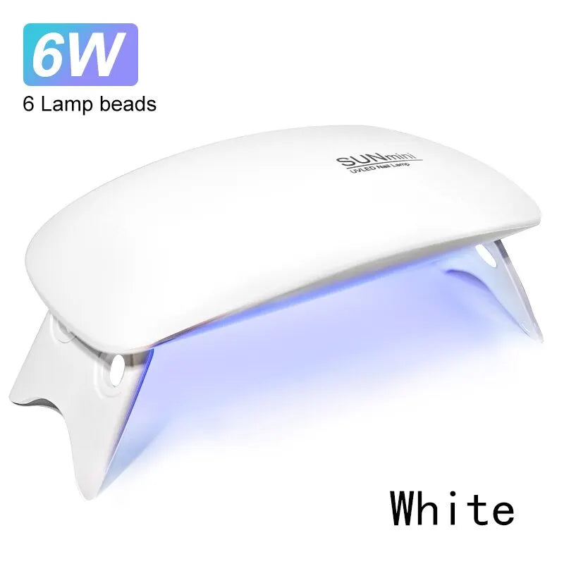 6W Mini Nail Dryer Machine Portable 6 LED UV Manicure Lamp