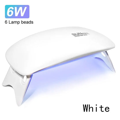 6W Mini Nail Dryer Machine Portable 6 LED UV Manicure Lamp