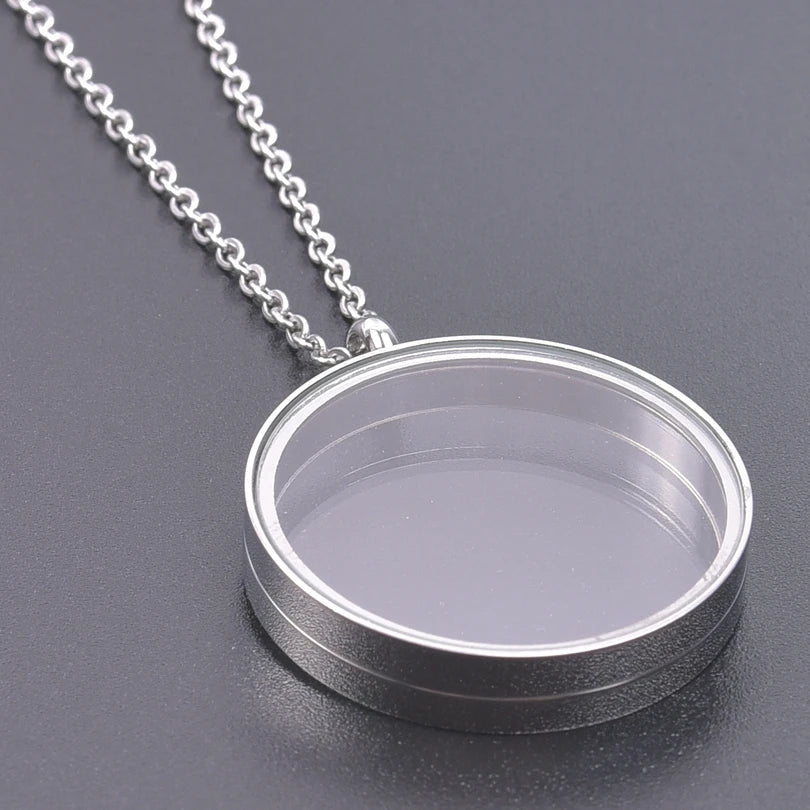Twist Locket Pendant Photo Floating Charm Necklace