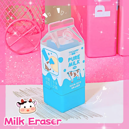 Kawaii Milk Carton Rubber Erasers cute stationery