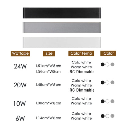 LED Wall Lamp Dimmable 110/220V Indoor Light