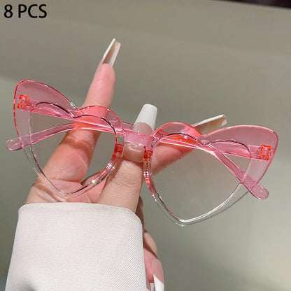 8 Pcs Per Set Cute Heart Shaped Sunglasses