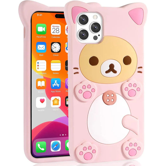 iPhone Pro Max Xs XR 6 7 8 Silicone Rilakkuma Cat Bear Soft Cover Case
