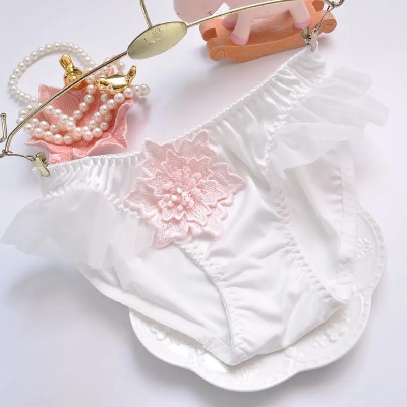 Flower Milk Silk High Elasticity Seamless Cute Lovely Sweety Mesh Underwear