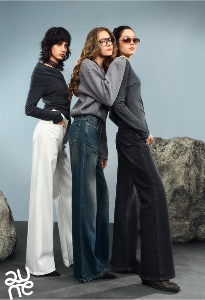 Denim Autumn New Retro Lycra Micro Flare Pant Jeans