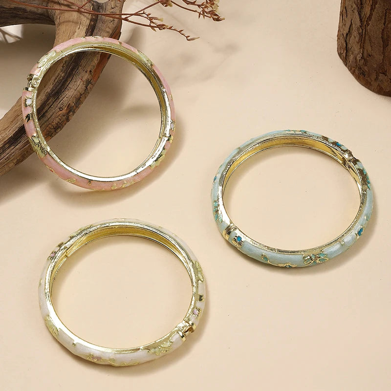 3 Pcs small Flower enamel bracelet