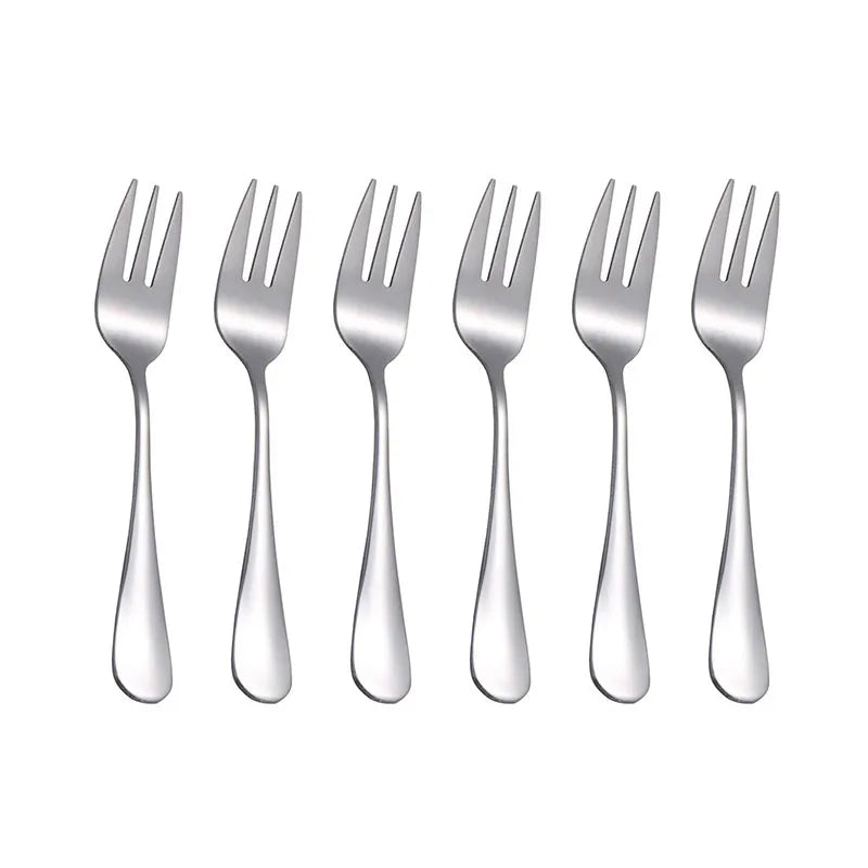 6pcs Stainless steel cutlery fruit forks dessert forks