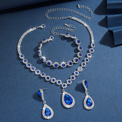 Waterdrop Flower Necklace Jewelry Set